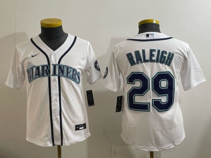 youth 2026 Seattle Mariners #29 Raleigh white Nike MLB Jersey 007->youth mlb jersey->Youth Jersey